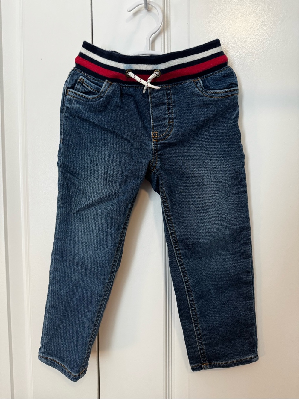 Carters Denim Jeans with Striped Waistband